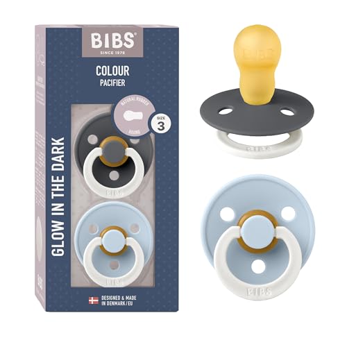 Chupetas BIBS Silicone Color Glow (2 Un) Bibs - Chupetas e mordedores - silicone, colorido, tetina redonda, a partir dos 6 meses