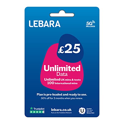 Lebara Uk Unlimited Data Pay As You Go Sim Card Lebara - Placas e adaptadores de interface de computador - unlimited data, pay as you go, SIM card, uk