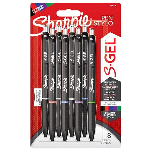 Canetas de Gel SHARPIE S-Gel (Multicor - 8 Unidades) Newell Brands - Canetas - caneta, gel, sharpie, multicor, traço fino