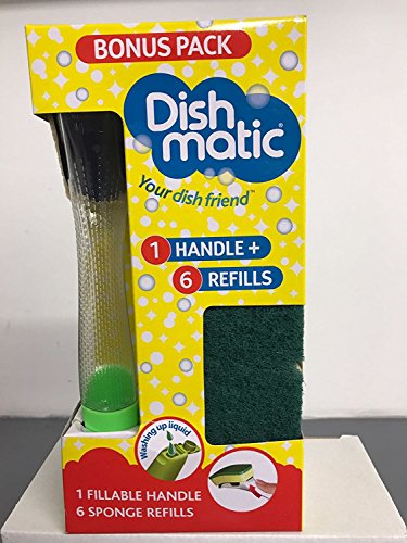 Escova de Limpeza DISH-MATIC Fill & Go Green (6 Un) Aoleytech - Esponjas e esfregões - fill & go, verde, 6 unidades