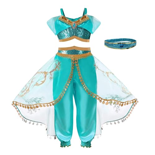 Fato de Menina BELLE MOANA Princess Jasmine (Tam: 5 a 6 anos) Belle & Moana - Roupa - fato, acessórios, princesa jasmine, 5-6 anos