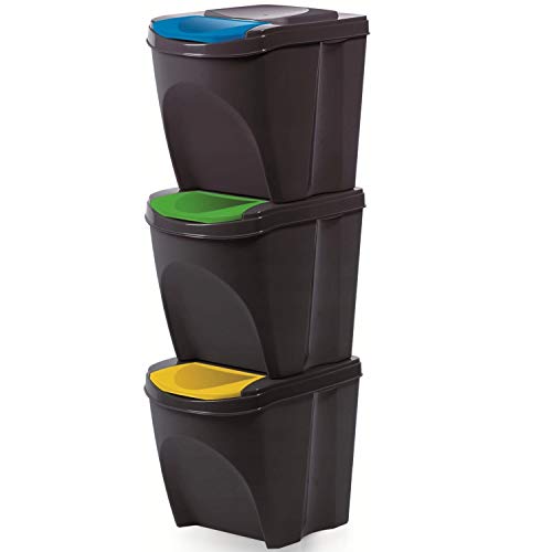 Caixas do Lixo PROSPERPLAST Sortibox (Preto - 33.5 x 36.2 x 53.8 cm) Prosperplast - Lixeiras e cestos de lixo - preto, 33.5x36.2x53.8 cm