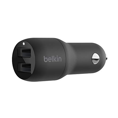 Carregador Auto DUAL USBA Car Charger 12Wx2BLK Preto Belkin - Adaptadores de energia e carregadores - carregador auto, dual usba, 12w x 2blk, preto