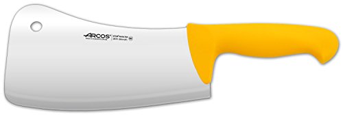 Cutelo Arcos Inox Prof 297200 de Nitrum e Punho Ergonómico Polipropileno Amarelo e Folha 20 Cm e 4 Mm Espessura Arcos - Facas de cozinha - inox, nitrum, polipropileno, ergonômico