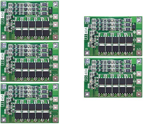 Tecnoiot 5 Peças 3S 40A 11.1V 12.6V 18650 Bateria de Lítio com Balanço de Bms TECNOIOT - Baterias - 11.1V, 12.6V, 18650, litio, bms