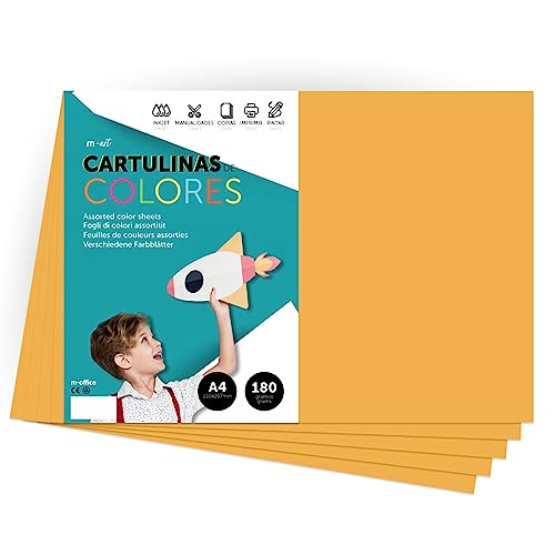 M-Office M-Office 25 Folhas Amarelo Dourado Papel Criativo M-OFFICE - Papel de arte e artesanato - a4, 25 folhas, amarelo dourado, 180 g/m²