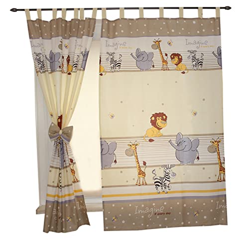 Cortina com Trabalhos TUPTAM Imagine (Bege - 155 x 95 cm) TupTam - Cortinas e cortinados - bege, 155x95 cm
