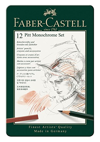 Conjunto Lápis de Carvão FABER-CASTELL Pitt Faber-Castell - Kits de desenho e pintura - carbono, pastel, óleo, grafite
