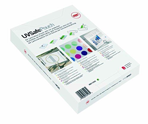 Bolsas de Plastificação GBC UV Safe Pouch (100) GBC - Filme de laminação, pochetes e folhas - resistente à luz UV, a4, polietileno de alta densidade