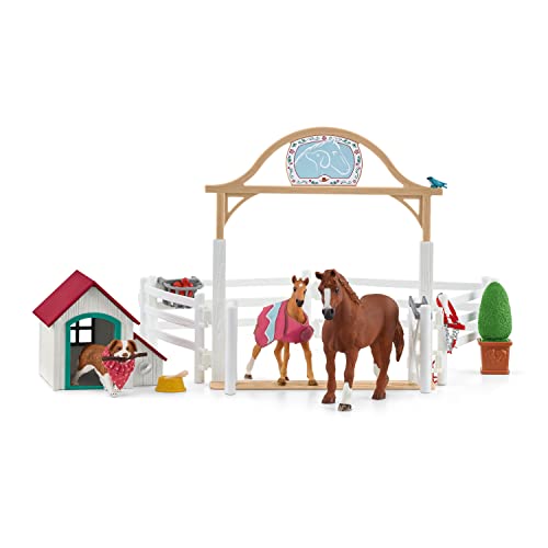 Figura de Brincar SCHLEICH Cavalo Hannah's Horse Club com Cão Ruby (Idade Mínima Recomendada: 3 anos) Schleich - Conjuntos de brinquedos - cavalo, 3 anos, imaginação, garantia 2 anos