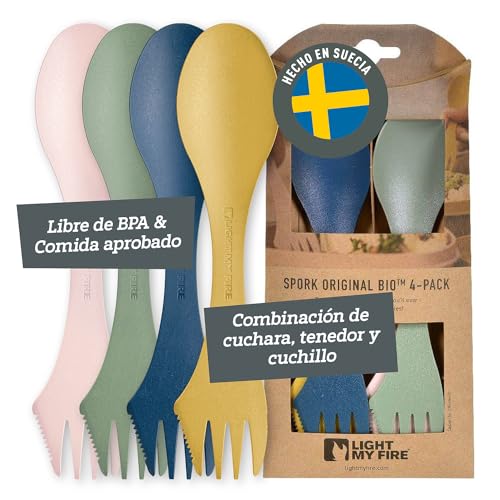 Conjunto de Refeição para Campismo LIGHT MY FIRE Spork Original (Azul) Light My Fire Sweden AB - Utensílios e louça de cozinha para camping - campismo, plástico biodegradável, 4 peças, azul
