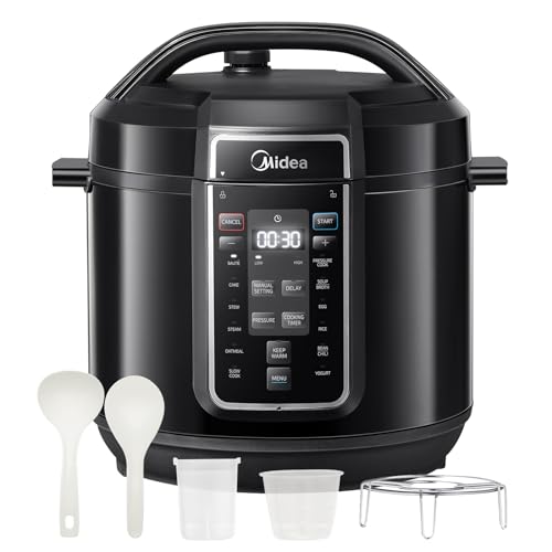 Máquina de Cozinha a Pressão Midea 9 em 1 | Aço inoxidável Midea - Panelas elétricas de cozimento lento - 9 em 1, aço inoxidável, indicador luminoso, programação automática
