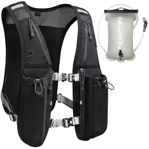 Colete de Hidratação para Mulheres e Homens Reflectante 1,5 L Build & Fitness - Coletes à prova de balas - 1,5 L, universal, poliéster, resistente a riscos