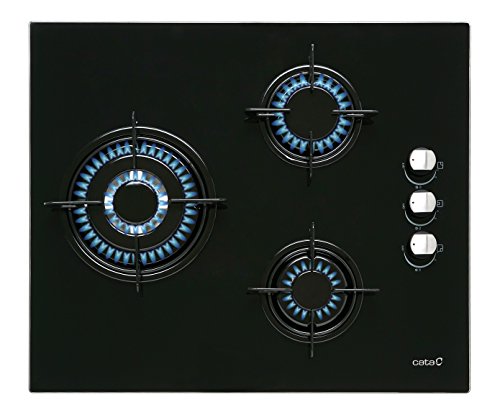 Placa de Gás VITROCERÂMICA CATA CIB 6021 BK CATA - Cooktops - gás, vidro preto, queimador, vitrocerâmica