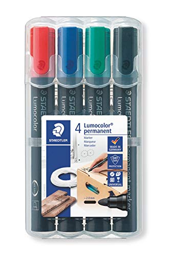 Marcadores STAEDTLER Permanentes Lumocolor (Multicor - Ponta de 1.0 mm) Staedtler - Marcadores e marcadores de texto - multicor, 1.0 mm, álcool, recarregável