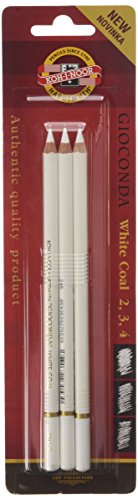 Lápis de Carvão KOH-I-NOOR White Carbon (3 Un) Koh-I-Noor - Carvões de arte - carvão, suave, médio, duro