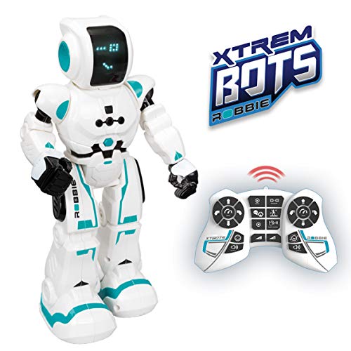 Robô XTREM BOTS Robbie (Idade Mínima: 5 anos) SILVERLIT - Robôs controlados remotamente - corpo articulado, cabeça articulada, sensor de proximidade, reconhecimento de cores, comando bluetooth