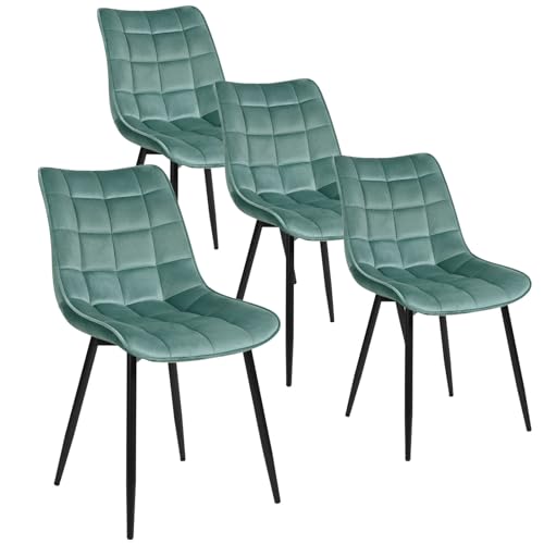 Conjunto de 4 Cadeiras WOLTU (Azul - Poliéster - 43x42x85 cm) WOLTU - Cadeiras - tecido, metal, 85,5cm, 150kg
