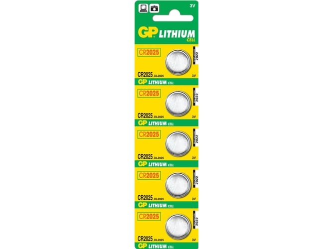 Pilha Recarregável PANASONIC CR2025 (1 x 3 V) GP BATTERIES - Baterias - litio, button/coin, 3 V, CR2025
