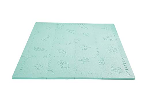 Tapete de Atividades LUBABYMS Mini (Azul) Planchas de Goma Industrial SA - Brinquedos - 18 peças, 12 perfiles, 110x110 cm, 15 mm