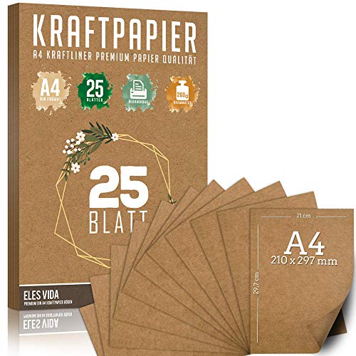 Eles Kraft Paper Sheets 21X297Cm 25 Sheets ELES VIDA - Papel de impressora e copiadora - 21x29,7cm, 25 sheets, kraft paper