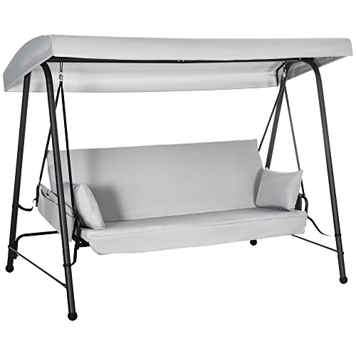 Baloiço de Jardim Outsunny | 236 x 138 x 185 cm - Cinzento Outsunny - Móveis de exterior - 236 x 138 x 185 cm, cinzento