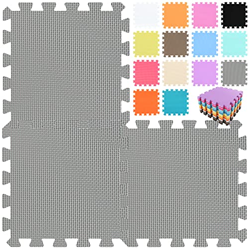 Tapete de Atividades QQPQUBB QQC-Lb18N | Cinzento jiasheng - Brinquedos - 18 peças, espuma EVA, macia, sem toxinas