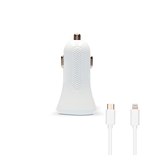Carregador Auto KSIX PD+USB-C-Lightning (18 W) Ksix - Adaptadores de energia e carregadores - carregador auto, ksix, pd+usb-c-lightning, 18 w, iphone, ipad