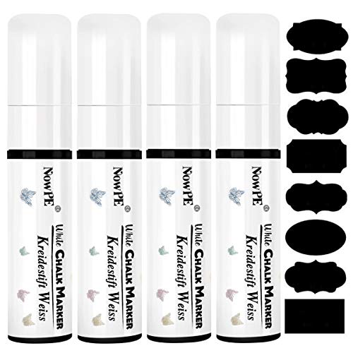 Marcador NOWPE 4 Unidades (Branco - 15 mm) Xinlucheng - Marcadores e marcadores de texto - tinta líquida, ponta de borracha, não tóxico, formato ergonómico