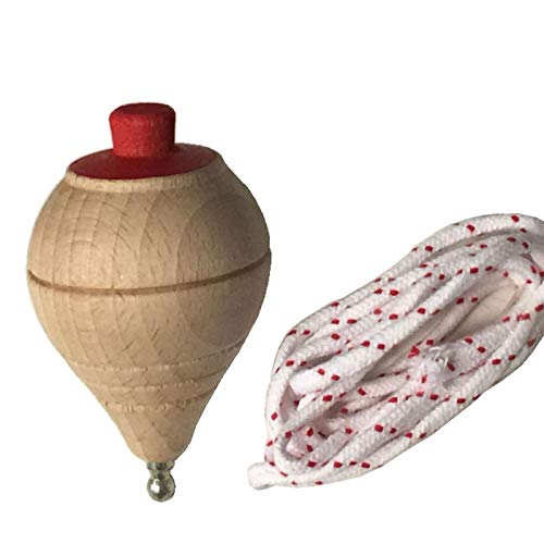 Peça de Tricô ACAN 3D Peonza Madeira com Corda (Branco) Acan - Brinquedos - tricô, madeira, corda