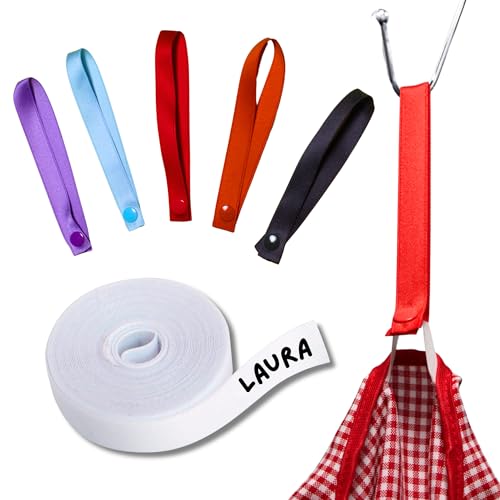 Conjunto de 5 Suportes para Roupa Infantil e Fita Adesiva Térmica para Etiquetar Gzcommodities - Roupa - suportes, fita adesiva térmica, etiquetar, poliéster