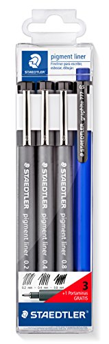Marcadores STAEDTLER Caligrafia (Preto - 3 Un) Staedtler - Marcadores e marcadores de texto - pigmentada, secagem rápida, resistente, clip metálico