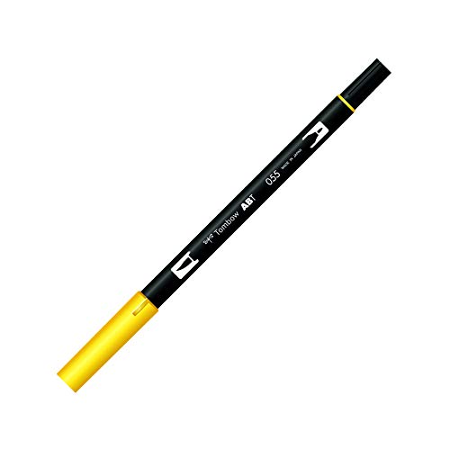 Marcador TOMBOW ABT Dual Brush Pen - Amarelo Processo (Multicor) Tombow - Marcadores e marcadores de texto - dual brush pen, amarelo processo, multicor