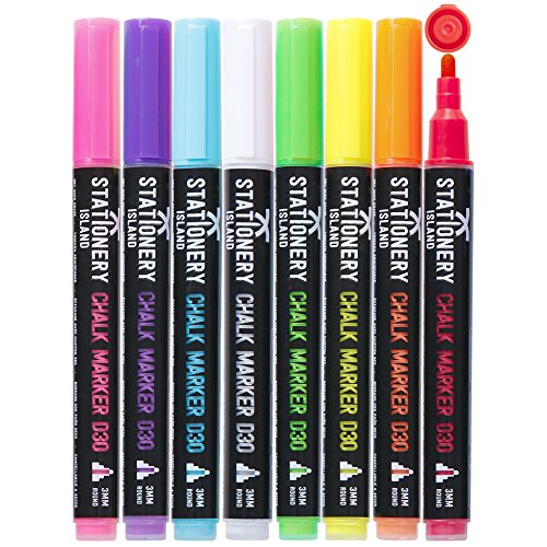 Marcador de Giz ISOLAMARKER D30 Neon Colors 8 STATIONERY ISLAND - Marcadores e marcadores de texto - neon, borracha, ponta fina, multi-superfície
