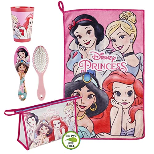 Necessaire DISNEY Princess (Idade Mínima Recomendada: 3 anos) CERDÁ LIFE'S LITTLE MOMENTS - Bolsas de cosméticos e toucador - pente, microfibra, copo plástico, etiqueta ID