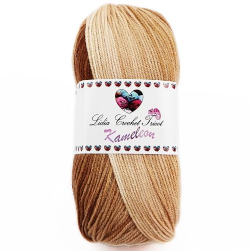 Fio para Tecer KAMELEON Multicor (100g - 32 Cores) Lidia Crochet Tricot - Fios - 32 cores, lana colorida, tecer, crochear