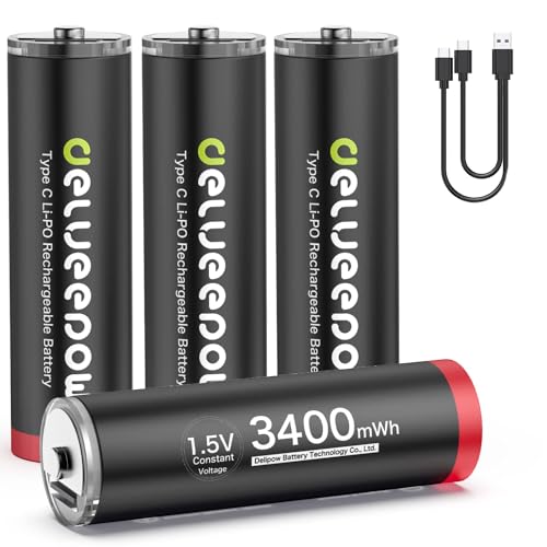 Pilhas Recarregáveis DELYEPOW (Lítio - 1.5V) Delyeepow - Baterias de uso geral - litio, 1.5v, 1500mAh, recarregáveis