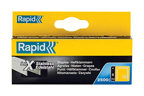 Grafe de Aço Inoxidável 13mm Lote de 100 Unidades Rapid - Grampos industriais - 13mm, aço inoxidável, lote 100 unidades