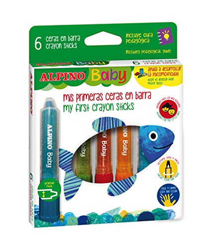 Lápis de Cor ALPINO Baby (Multicor - 6 Unidades) Alpino - Instrumentos de escrita e desenho - multicor, 6 unidades, tinta à base de água, formato de barra