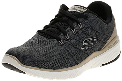 Skechers Flex Advantage 3.0-Stally Preto para Homem SKECHERS - Sapatos - sapatos homem, preto, borracha, poliuretano, tecido