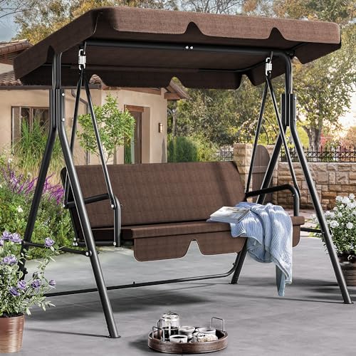 Baloiço YITAHOME | Castanho (Jardim) YITAHOME - Acessórios para baloiços de alpendre - castanho, plegável, 120 cm, colchão de ar