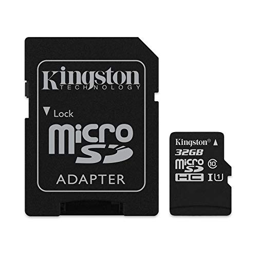 Cartão de Memória MicroSD KINGSTON SDCS2 (32 GB) + Adaptador SD Kingston - Cartões de memória flash - 32 GB, MicroSDHC, Classe 10, 80 MB/s