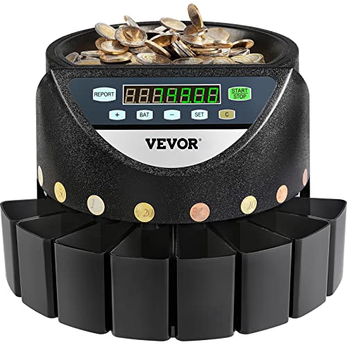 Contador de Moeda VEVOR com Ecrã Led e 7 Dígitos (300 Moedas/Min) VEVOR - Contadores de moedas e notas - ecrã LED, 7 dígitos, 300 moedas/min, autoprueba