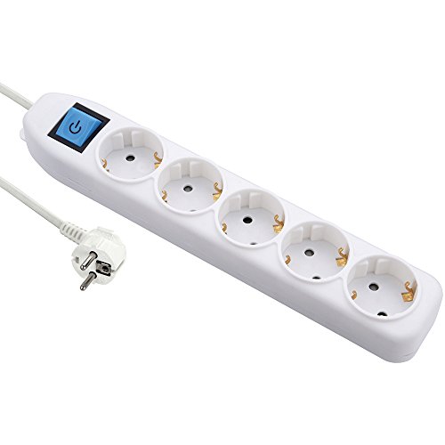 Extensão Elétrica C2G 80512 5 tomada(s) CA Interior Branco Electraline - Filtros de linha e supressores de surtos - 5 tomadas, caixa branca, interruptor, eu