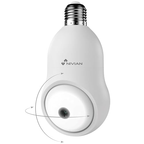Câmara de Vigilância NIVIAN Wifi E27 2K 360º Nivian - Câmeras de vigilância - wifi, 2k, 360º
