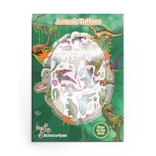 Tatuagens Temporais Dinossauros (Idade Mínima Recomendada: 4 anos) Science4you - Tatuagens temporárias - dinossauros, temporário, 4 anos