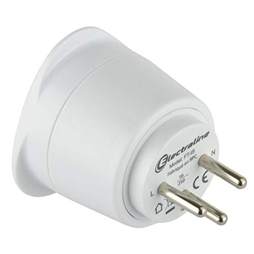 Electrolin 70038 adaptador de energia Tipo F Branco Electraline - Inversores de energia - tipo h, universal, ca, branco, led