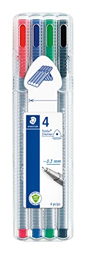Marcadores STAEDTLER Triplus (Multicor - 4 Unidades) Staedtler - Canetas - multicor, 4 unidades, tinta à base de água, ponta fina