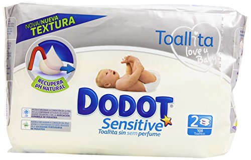 Toalhetes DODOT Sensíveis (Molhado - 2 Unidades) DODOT - Muda fraldas - molhado, bebé, branco