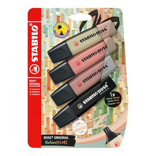 Marcadores Stabilo Boss Original Nature Colors 4 Unidades Stabilo - Marcadores e marcadores de texto - nature colors, original, 4 unidades
